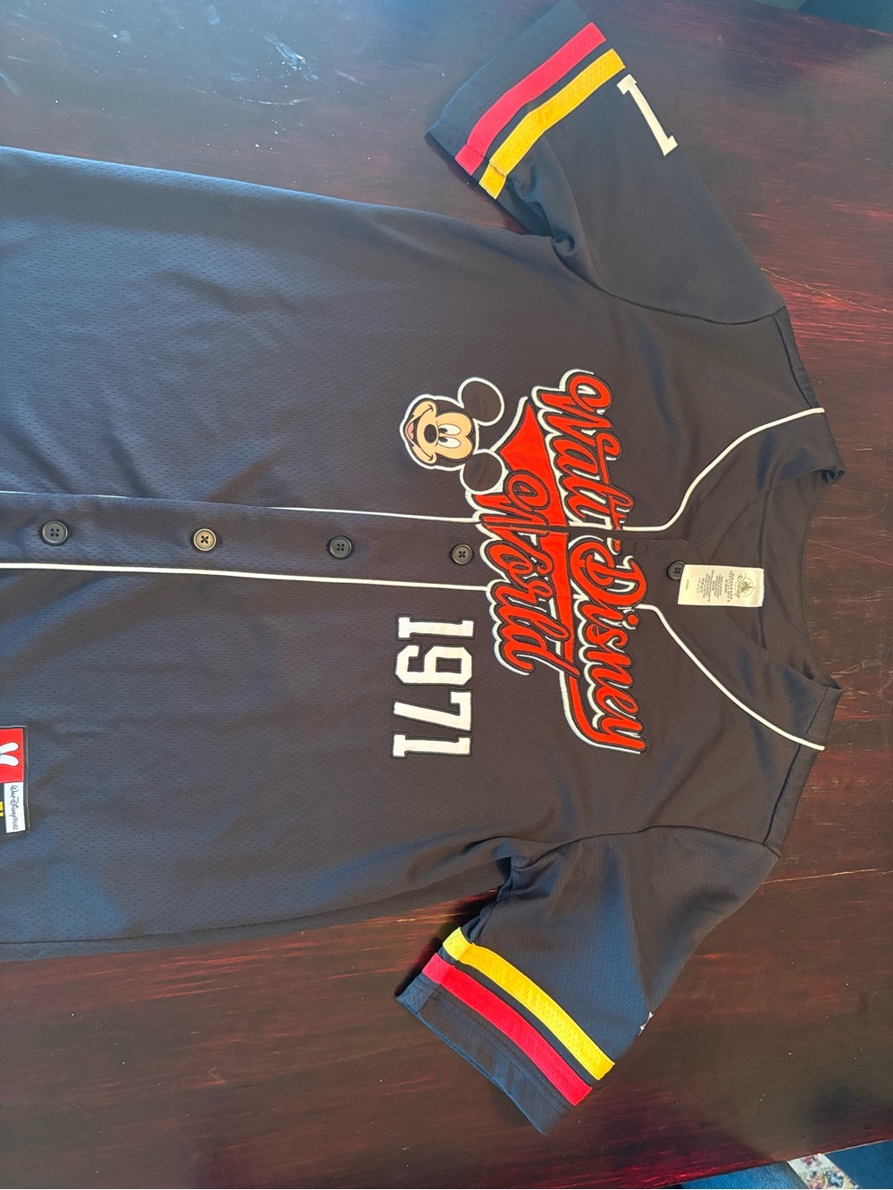 Walt Disney World Black Mickey Men’s Baseball Jersey